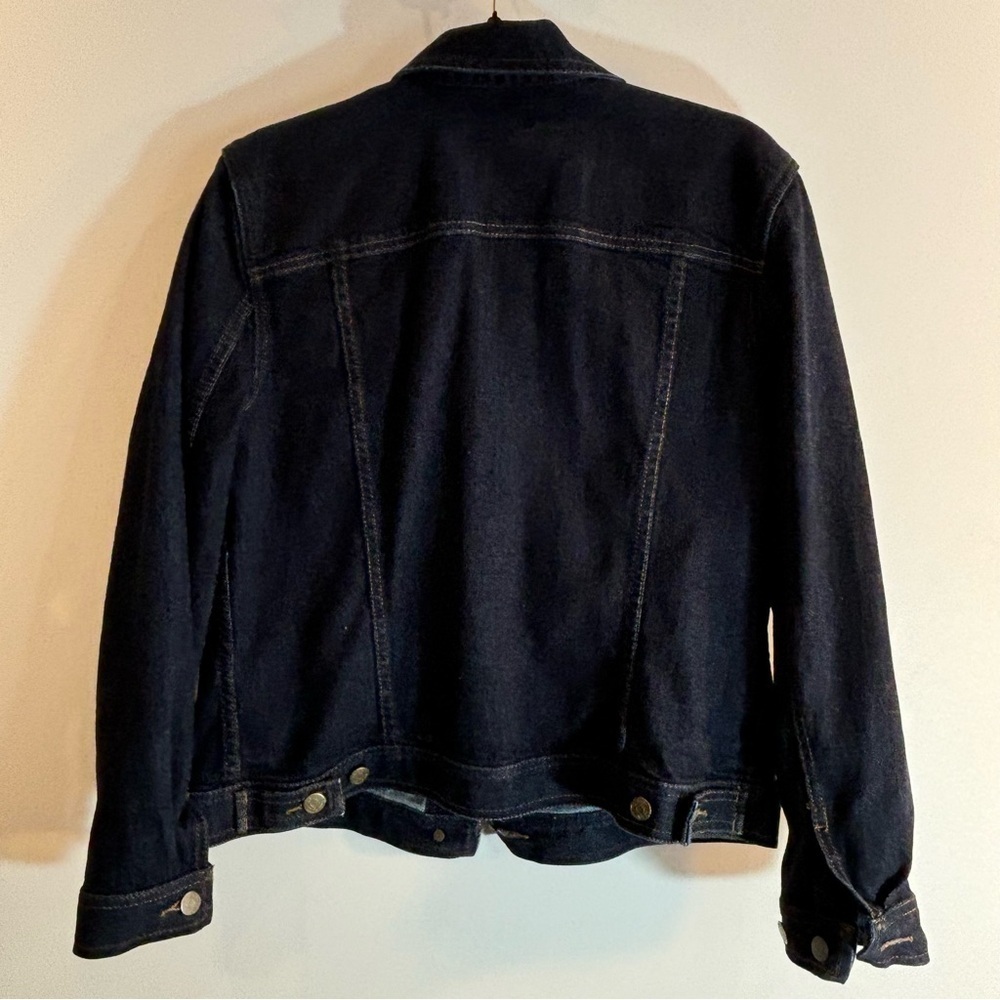 LAUREN RALPH LAUREN Sz L Classic Denim Jean Jacket Multiple Pockets Dark Wash - Picture 7 of 11
